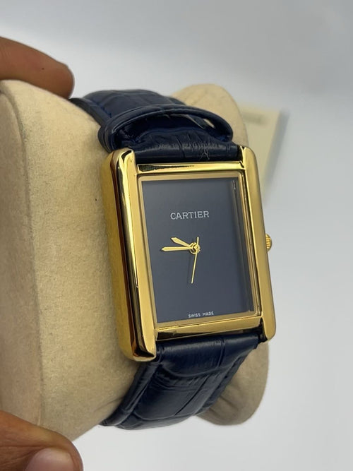 Cartier Tank Louis Cartier Luxury Watch – Black Lacquer Dial & Gold Case