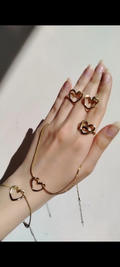 Eternal Bond Hollow Heart Jewelry Set – Anti-Tarnish Gold