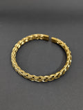 Premium Gold-Plated Braided Mesh Cuff Bangle - Anti-Tarnish Stainless Steel Twisted Open Bracelet for Women
