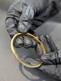 Premium Gold-Plated Roman Numeral Cuff Bangle with Rhinestone Crystals - Anti-Tarnish Stainless Steel Bracelet for Women