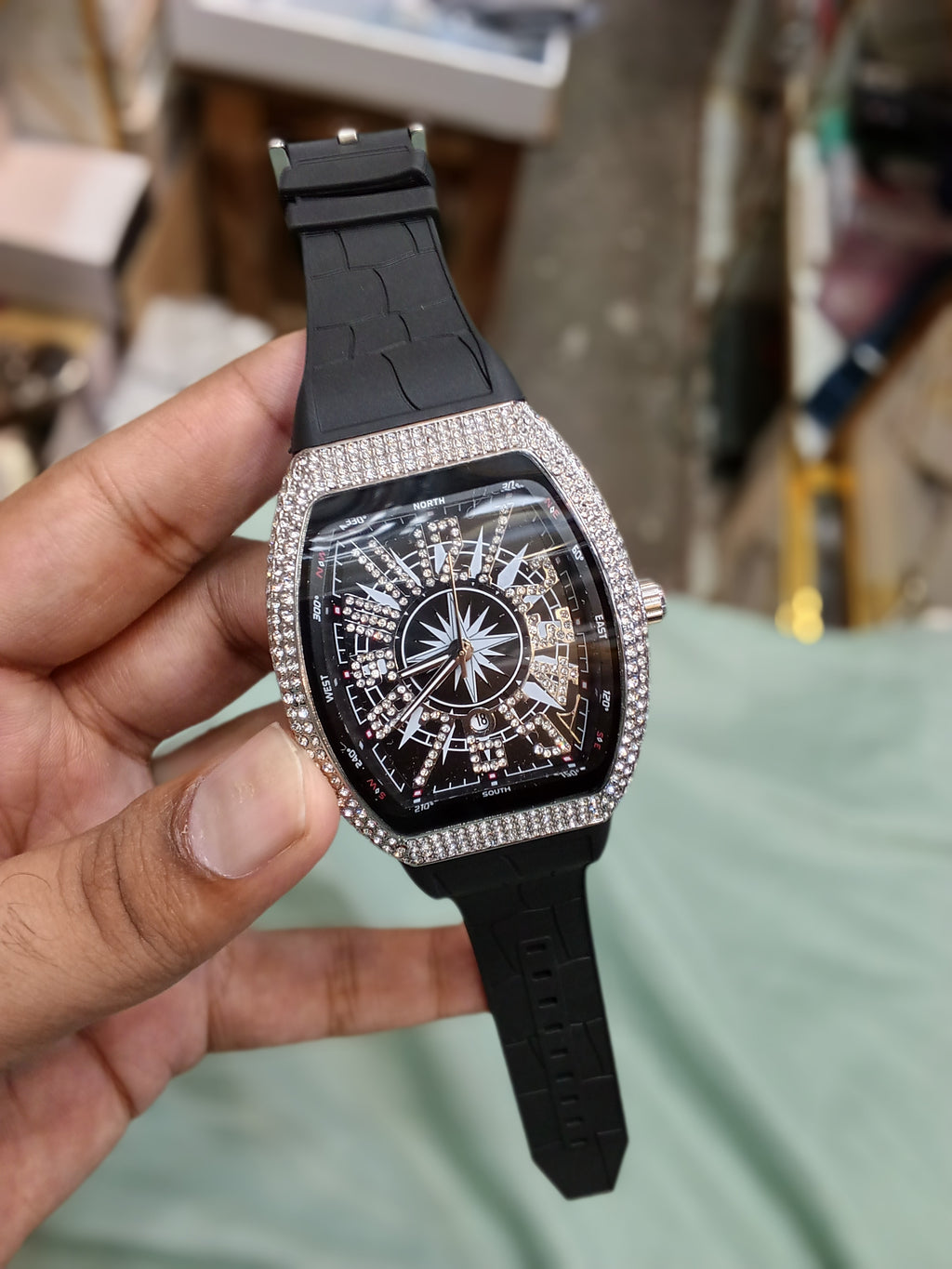 Franck Muller Vanguard Iced Out Diamond Luxury Men's Watch