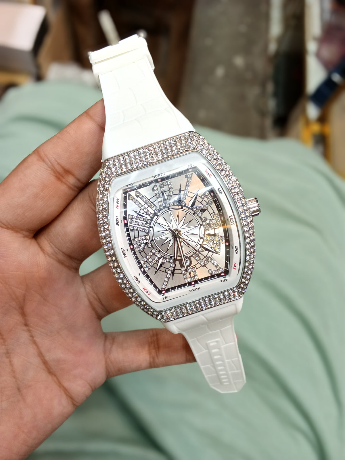 Franck Muller Vanguard Iced Out Diamond Luxury Men's Watch